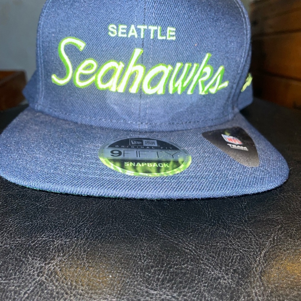 New Era Blue and Neon Green Seahawks Snapback Hat